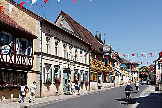 街道,建筑,弗兰哥尼阶,瑞士,上弗兰科尼亚,弗兰克尼亚,巴伐利亚,德国,欧洲