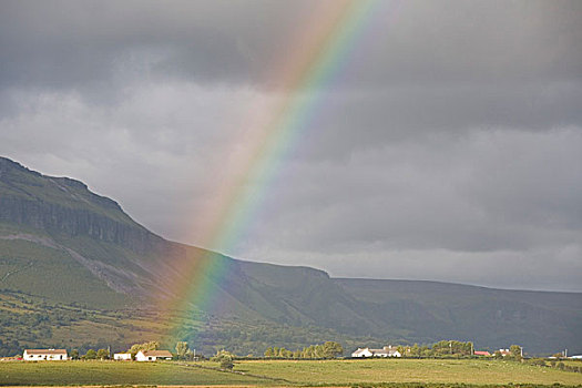 彩虹,正面,桌山,爱尔兰,欧洲