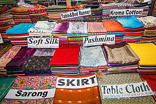 柬埔寨,收获,老,市场,展示,丝绸,商品