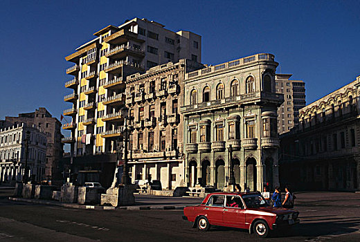 汽车,正面,建筑,哈瓦那,古巴