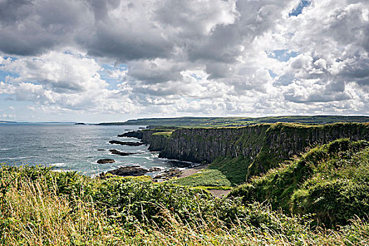 悬崖,堤道,海岸,安特里姆郡,北爱尔兰,英国,欧洲