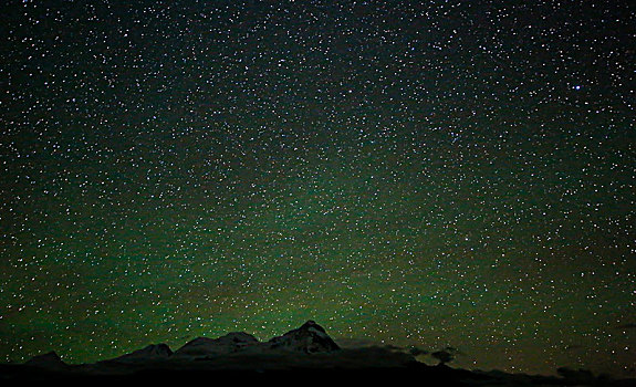 雪山和星空