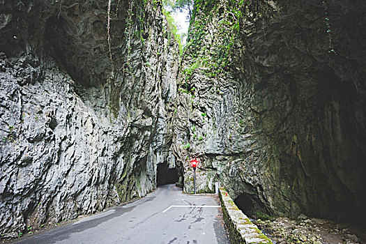 隧道,石头,山,加尔达,意大利