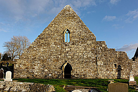 教堂,墓地,墓石,梅奥县,爱尔兰,欧洲