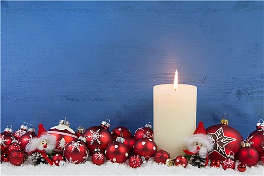 蓝色,木质,圣诞节,背景,白色,蜡烛,红色,球