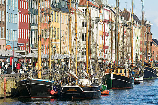 帆船,停泊,新港,运河,哥本哈根,丹麦