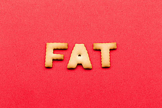 脂肪,饼干,上方,红色背景