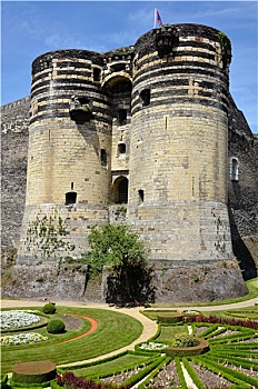 城堡,昂热,法国