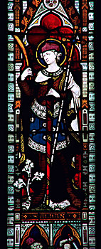彩色玻璃窗,赫里福德,大教堂,三世纪,艺术家,未知
