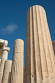 希腊,雅典,卫城,帕台农神庙,多利安式,庙宇,女神,雅典娜,特写,古老,柱子,大幅,尺寸
