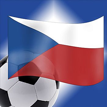 足球,捷克,旗帜