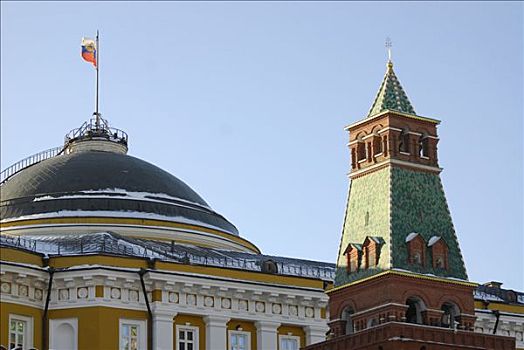 圆顶,俄罗斯,参议院,建筑,克里姆林宫,莫斯科