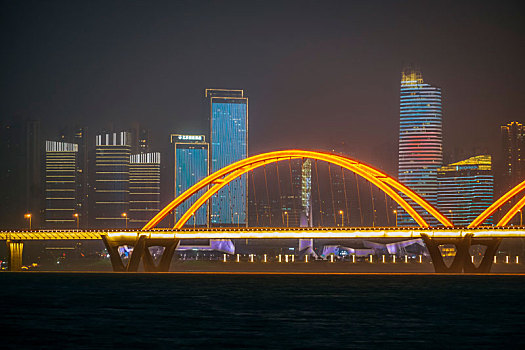 长沙三汊矶大桥夜景