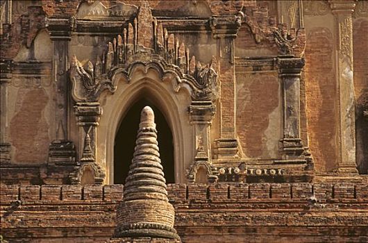 缅甸,异教,场所,庙宇,特写,佛塔,屋顶