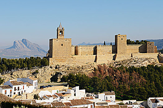 18世纪,阿尔卡萨瓦城堡,安提奎尔,跳跃,背景,马拉加,安达卢西亚,西班牙