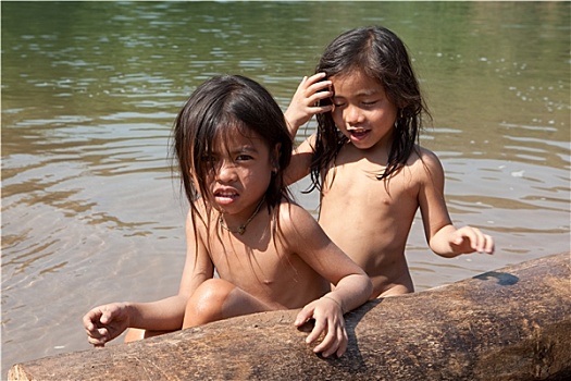 儿童,亚洲,河