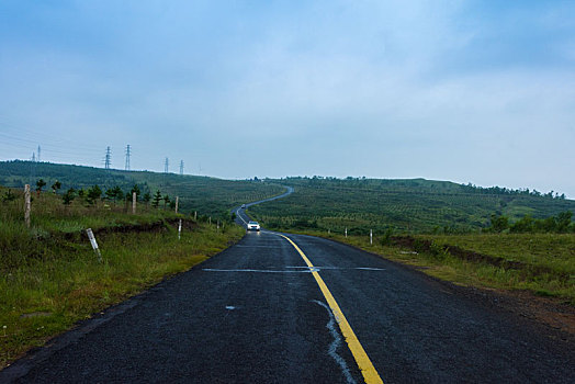 张北草原天路的美丽风景