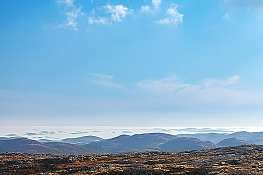 挪威,风景,小,山,岛屿