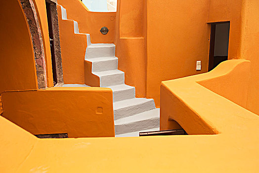 彩色,住宅,建筑,锡拉岛,希腊