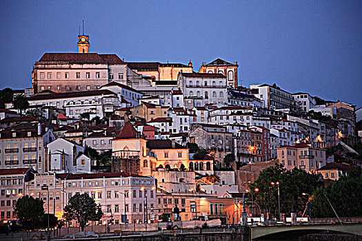 葡萄牙,贝拉,滨海,可因布拉,天际线,全视图