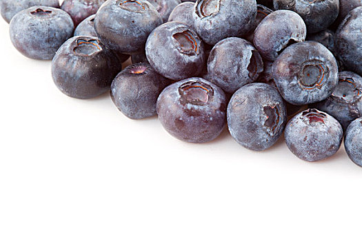 大量,蓝莓,白色背景