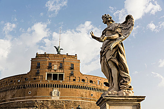 城堡,角度,雕塑,罗马,意大利