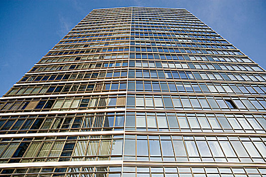 玻璃,摩天大楼,蓝天