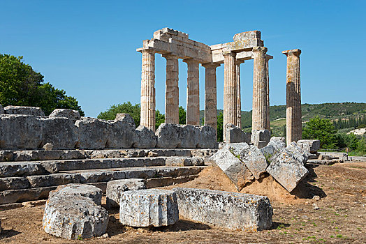 宙斯,庙宇,古老,伯罗奔尼撒半岛,希腊,欧洲