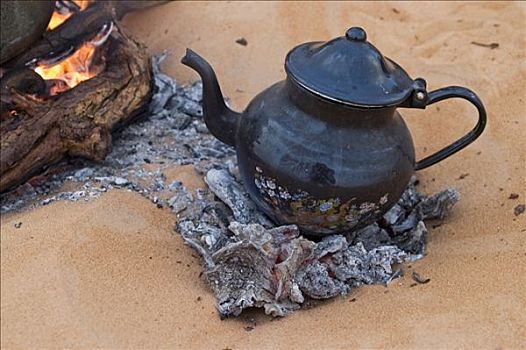 茶,烹调,壁炉,利比亚