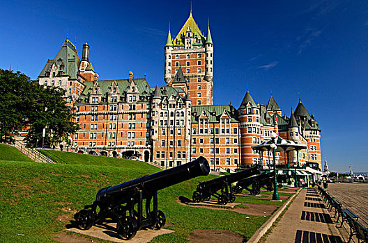 老,散步场所,正面,酒店,费尔蒙特,芳提娜,魁北克城,加拿大