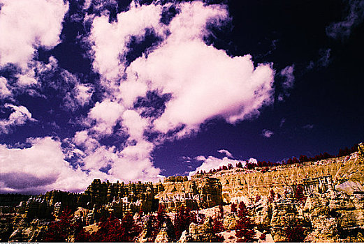 俯视,怪岩柱,天空,布莱斯峡谷国家公园,犹他,美国