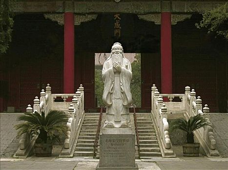 孔子,庙宇,亚洲,中国,北京,石刻,雕塑,进入,楼梯,亭子,柱子