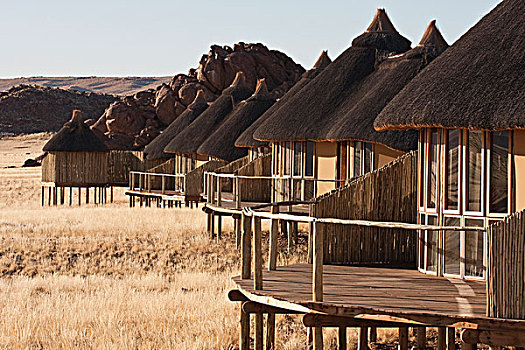 纳米比亚,纳米布沙漠,公园,住宿,小屋,木质,人行道,沙丘