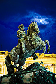 骑马雕像,霍夫堡,宫殿,维也纳,奥地利