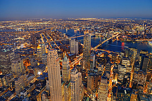 屋顶,黄昏,风景,纽约,市区,城市,摩天大楼