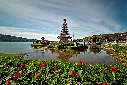 佛教,水,庙宇,普拉布拉坦寺,布拉坦湖,巴厘岛,印度尼西亚,亚洲
