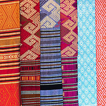 特写,围巾,出售,省,老挝