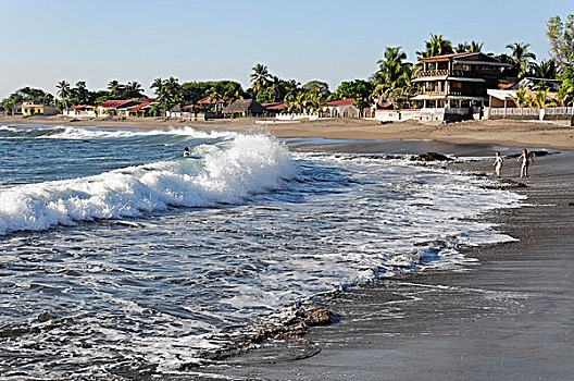 海滩,靠近,太平洋,尼加拉瓜,中美洲