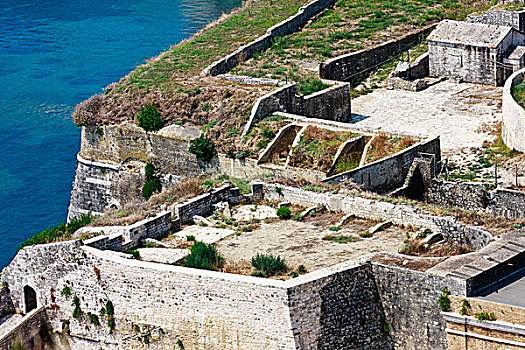 科孚岛,要塞,航拍,希腊
