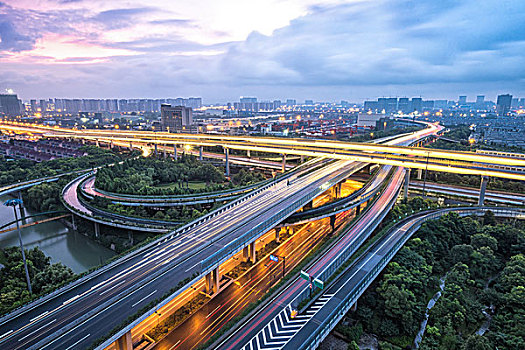 道路,连通,杭州,黎明