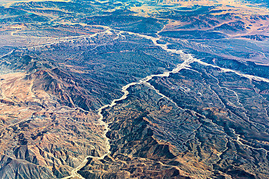 航拍,干燥,河,北方,智利
