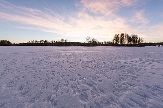 芬兰,建筑,冰,湖,冬天