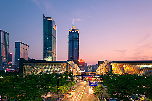 中国广东深圳福田中心区都市夜景