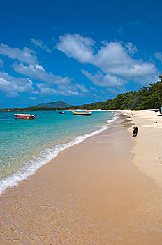船,蓝色,水,天堂海滩,岛屿,格林纳达,加勒比海