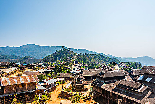 风景,山村,乡村,掸邦,缅甸,亚洲