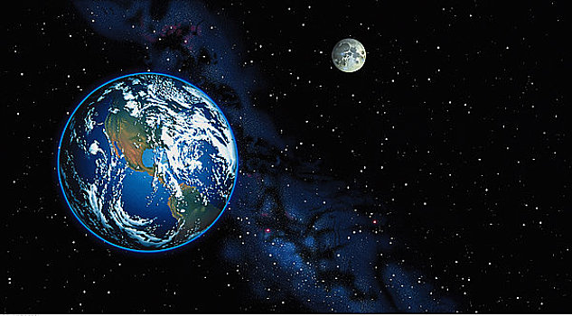 地球,太空,月亮,北方,南美