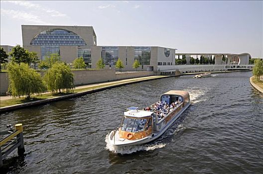 客船,施普雷河,正面,柏林,德国,欧洲