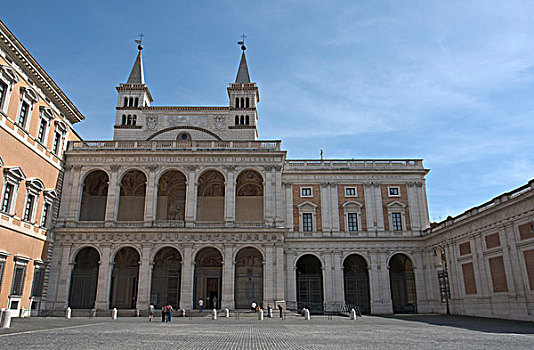 凉廊,大教堂,圣徒,拉特兰,入口,圆屋顶,1586年,广场,罗马,意大利,欧洲