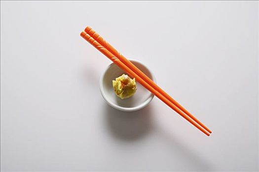 点心,碗,橙色,筷子