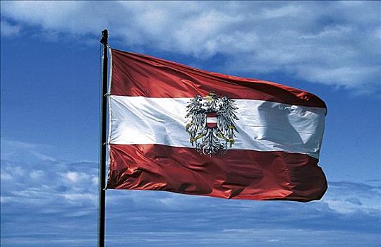 国旗,天空,萨尔茨堡,奥地利,欧洲